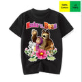 Masha and the Bear boys and girls summer round T- shirt summer clothes new cartoon printing children's clothes baby cotton casual round shirt clothes children outdoor sweatshirt clothing fash