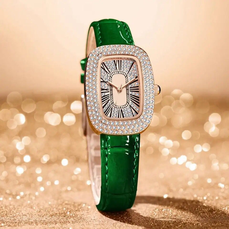 high quality fashion luxury Full diamond Oval Ladies belt Quartz Watch Student girls dress Clock Roman vintage  S4616705 - Tuzzut.com Qatar Online Shopping