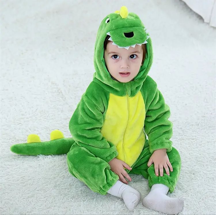 Baby Flannel Romper Boys Girls Christmas Winter Outfit Infant Dinosaur Animal Cartoon Hooded Pajamas Thick Warm Jumpsuit S4704193 - Tuzzut.com Qatar Online Shopping