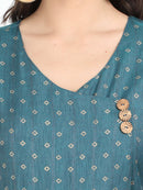 Women Blue Indo- Western Dress - Tuzzut.com Qatar Online Shopping