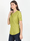 Women Green Casual Top - Plain - Tuzzut.com Qatar Online Shopping