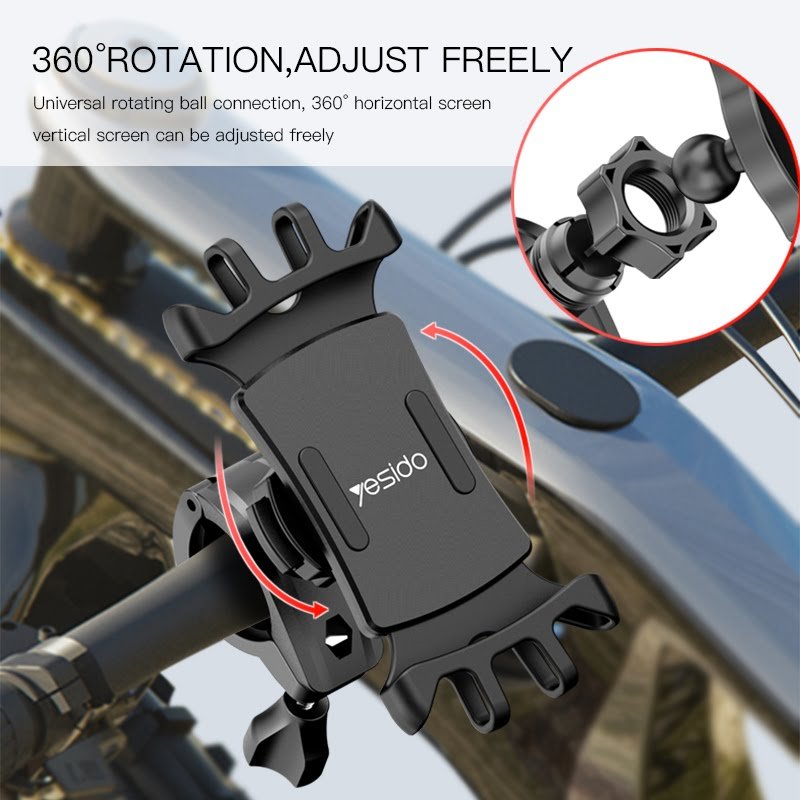 Yesido Bike Phone Holder 360° Rotatable Adjustable  - C66 - Tuzzut.com Qatar Online Shopping