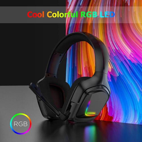 ONIKUMA K20 RGB Light Gaming Headset HD Stereo 3.5mm Audio with Mic for PS4 Xbox One Switch - Tuzzut.com Qatar Online Shopping