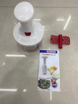 Twist Cut Manual Food Processor and Whip, White - Vegetable Cutter-Salad Cutter Machine Twist Cut Manual Food Processor and Whip, White - Vegetable Cutter-Salad Cutter Machine