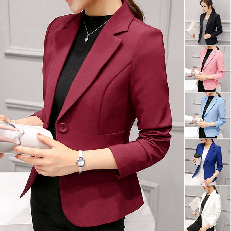 Women Fashion Casual Blazer Slim Fit Business Basic Jacket Lady Work Wear Women Fashion Casual Blazer Slim Fit Business Basic Jacket Lady Work Wear