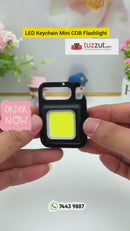 3 Pcs LED Keychain COB Rechargeable Flashlight - Mini Portable Multifunctional Work Light