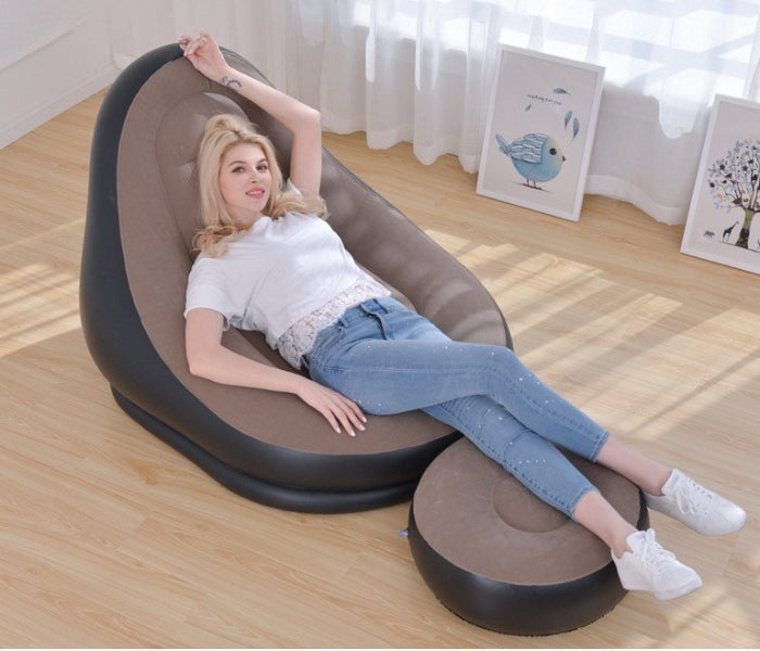 Portable Inflatable Sofa With Footrest - Tuzzut.com Qatar Online Shopping