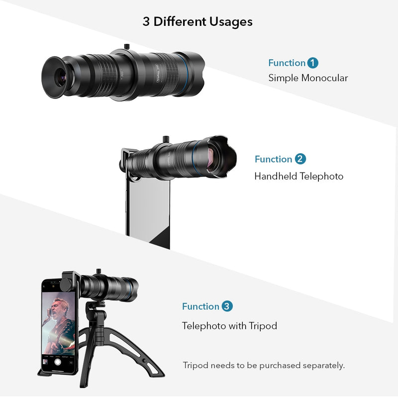 Apexel 20-40x Telephoto Zoom Lens for Smartphones - Tuzzut.com Qatar Online Shopping