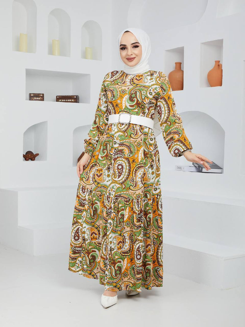 Moda Oztino Turkish Women's Crepe Maxi Party Dress MO 01 - Tuzzut.com Qatar Online Shopping
