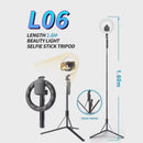 L06 Rechargeable Selfie Stick Tripod With Ring Light