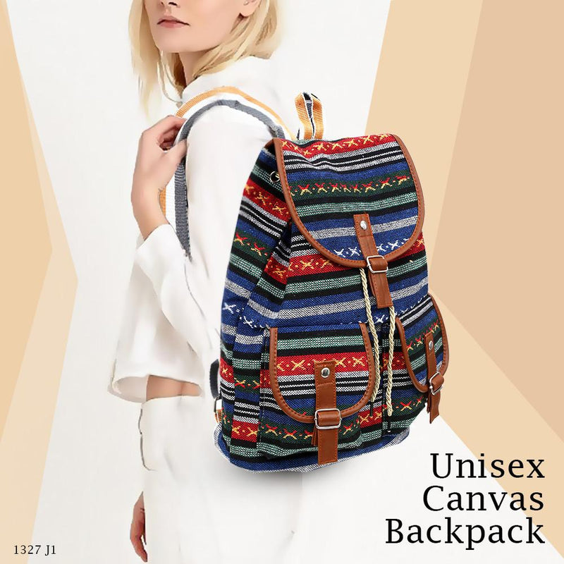 Bling Geometry Unisex Canvas Backpack - 1327 J1 GH-193 - Tuzzut.com Qatar Online Shopping