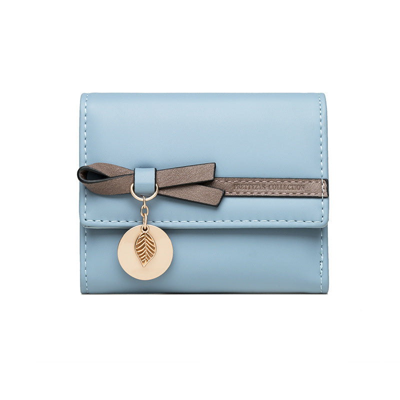 High Quality Short Women PU Leather Cute Bowknot Design Coin Zipper Wallet - OLF-1054 - TUZZUT Qatar Online Store
