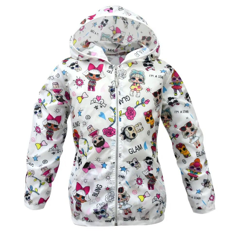 Summer Children's Hooded Sun Protection Clothing Baby Outwear Jacket Boys Girls Cartoon LOL Long Sleeved Thin Coat Zipper Out X708709