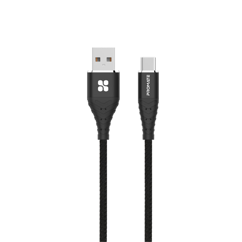 Promate Fabric Braided USB-C Data Sync & Charge Cable 1 Meter - cCord-1 - TUZZUT Qatar Online Store