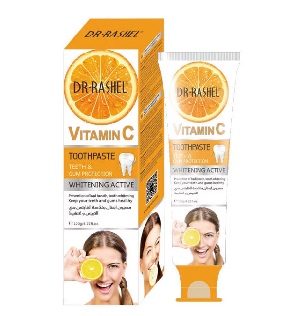 Dr Rashel DRL-1508 Vitamin C Whitening Active Toothpaste 120g DRL-1508 - TUZZUT Qatar Online Store