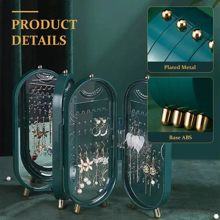 Foldable Luxury Jewelry Storage Box with Mirror Foldable Luxury Jewelry Storage Box with Mirror
