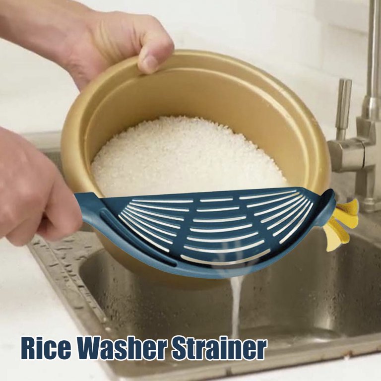 Kitchen Rice Drain Strainer With Handle and Hanger - Tuzzut.com Qatar Online Shopping