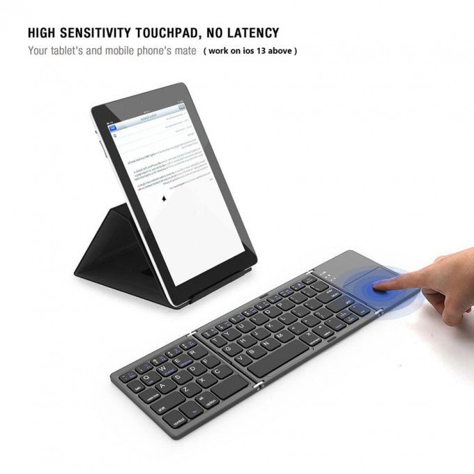 Mini Foldable Bluetooth Keyboard with Touchpad - Tuzzut.com Qatar Online Shopping