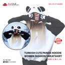 Turkish Cute Panda Hoodie Women Fashion Sweatshirt-Black & White - Tuzzut.com Qatar Online Shopping