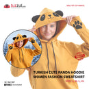 Turkish Cute Panda Hoodie Women Fashion Sweatshirt- Mustard Yellow - Tuzzut.com Qatar Online Shopping