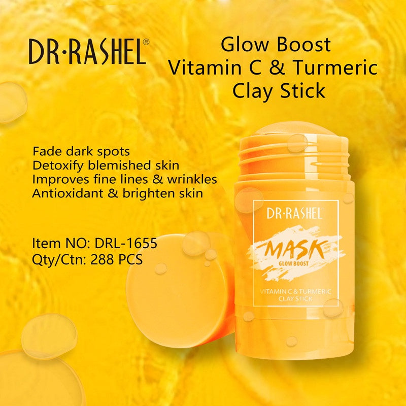 DR RASHELS Glow Boost Vitamin C and Turmeric Clay Mask For Face 42g DRL-1655 - TUZZUT Qatar Online Store