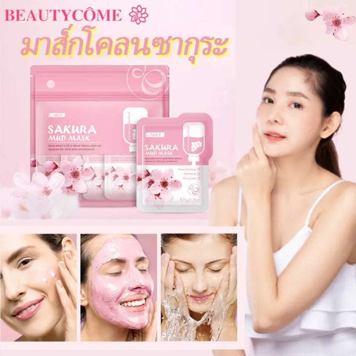 Sakura Mud Face Mask -6pcs Pack - Tuzzut.com Qatar Online Shopping