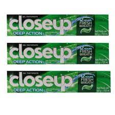 3 Pcs Closeup Deep Action Gel Toothpaste with mouth fash formula 123ml - Menthol Fresh - TUZZUT Qatar Online Store