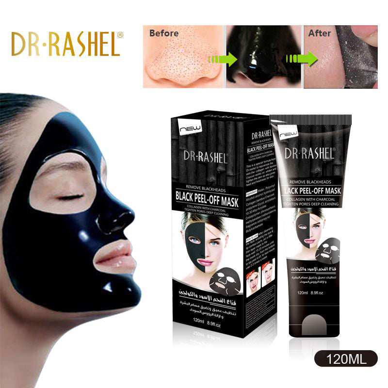 Dr-Rashel Black Peel-Off Mask Collagen & Charcoals Remove Blackheads DRL-1327 - Tuzzut.com Qatar Online Shopping