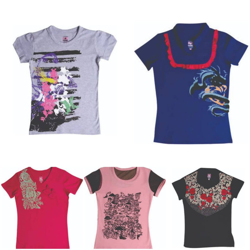 Cute Girl T-Shirt pack of 5 - Tuzzut.com Qatar Online Shopping