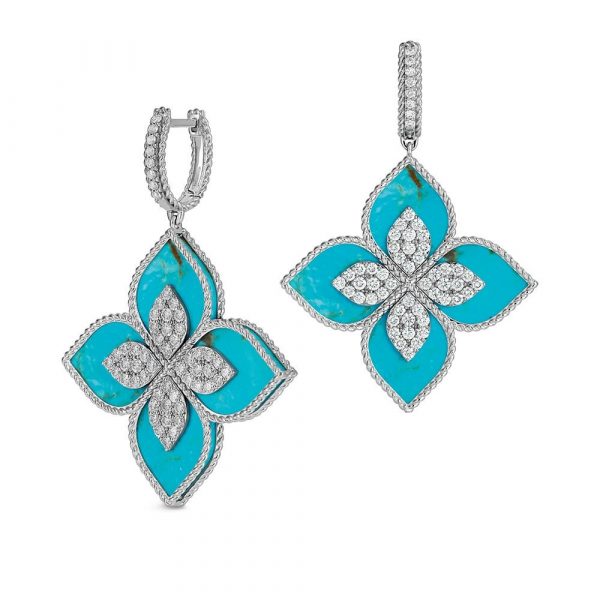 PRINCESS FLOWER EARRINGS WITH  STONES S 4569757 - Tuzzut.com Qatar Online Shopping