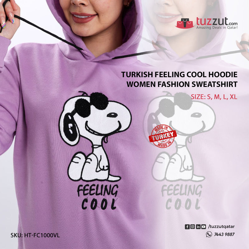 Turkish Feeling Cool Hoodie Women Fashion Sweatshirt-Violet - Tuzzut.com Qatar Online Shopping