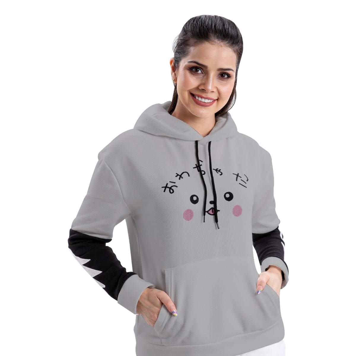 Turkish Women's Bunny Hoodie Ears Pullover Sweatshirt-Grey Turkish Women's Bunny Hoodie Ears Pullover Sweatshirt-Grey