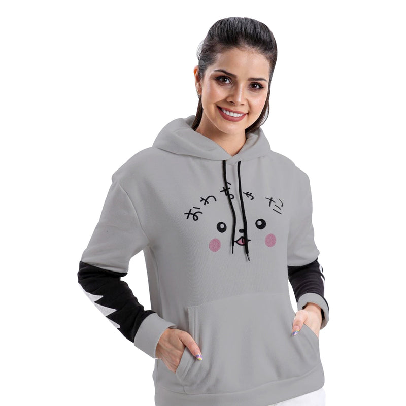 Turkish Women's Bunny Hoodie Ears Pullover Sweatshirt-Grey - Tuzzut.com Qatar Online Shopping