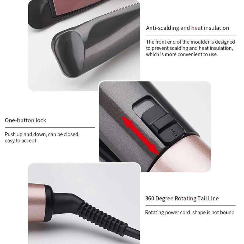 Automatic Spiral Twist Curling Iron Rotary Curling Hot Comb Hair Curler Tools Hair Styler Electric Splint Straightening Brush - Tuzzut.com Qatar Online Shopping