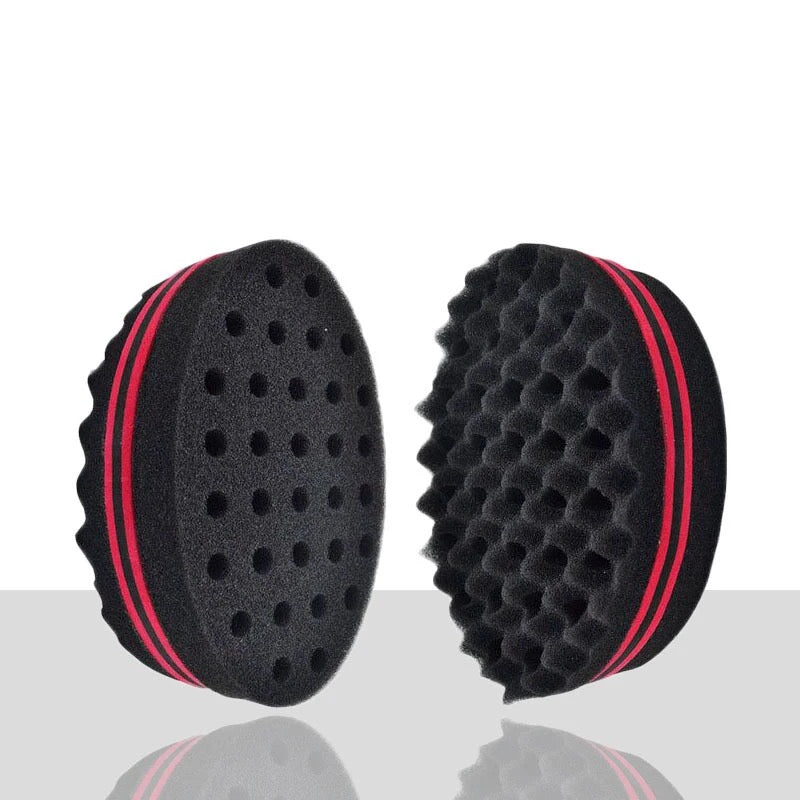 Oval Double Sided Multi-Holes Magic Twisted Sponge Hairbrush Afro Coil Wave Dread Sponge Brushes Hair Styling Tools - Tuzzut.com Qatar Online Shopping