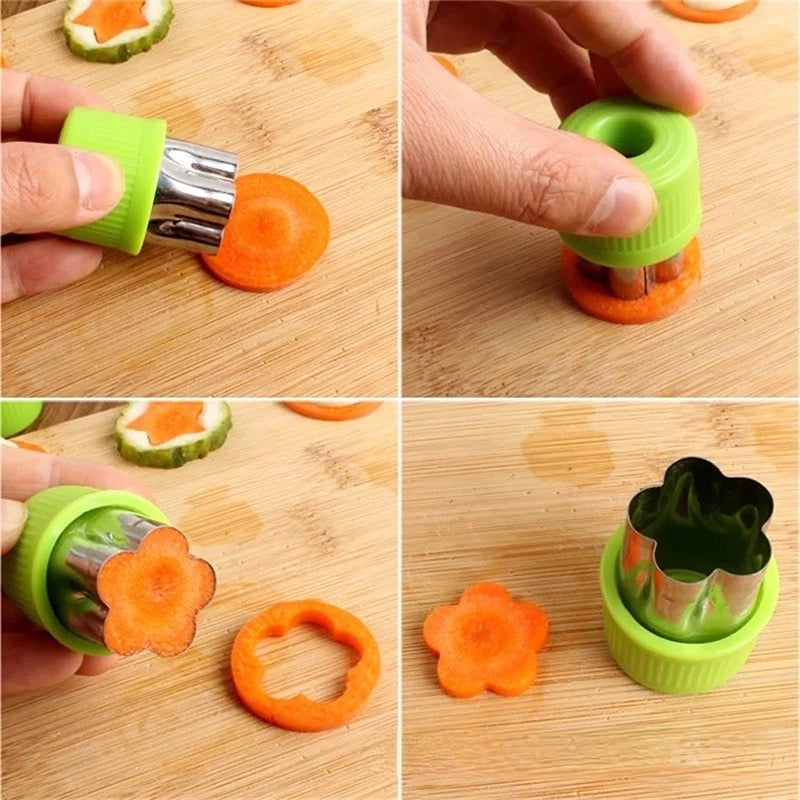 9pcs Heart Shape Vegetables Cutter Plastic Handle Portable Cook Tools Stainless Steel Fruit Cutting Die Kitchen Gadgets - Tuzzut.com Qatar Online Shopping