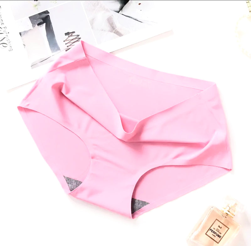Women's Underwear Ice Silk Seamless Mid waist Panties For Women Sexy Lingerie Female Briefs Lady Knickers Underpants - Size M - S3904088 62 - HRK4001 - Tuzzut.com Qatar Online Shopping