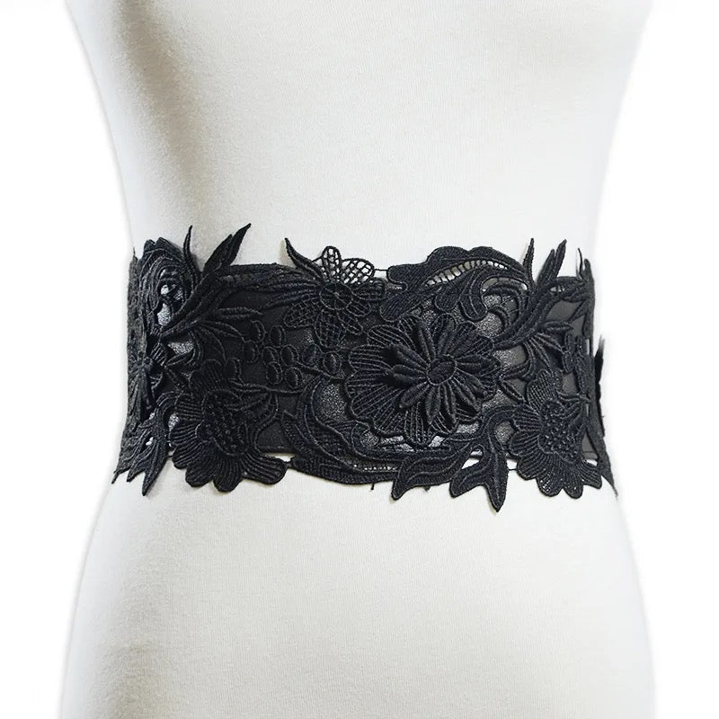 High Quality Fashion Brands 2020 New Ultra-wide  Wide Lace Girdle Belt Ladies Fashion Wild Lace Wide Belt Size 68cm - X3546199 43