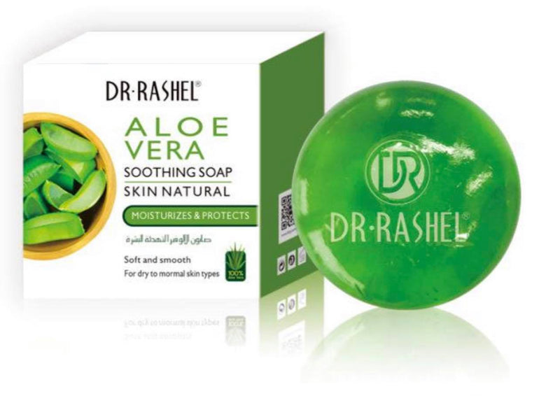 DR.RASHEL Aloe Vera Soothing Soap Skin Natural Moisturizes & Protects 100g DRL-1612 - Tuzzut.com Qatar Online Shopping