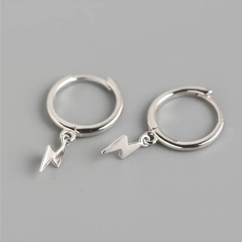 Sterling Silver Colour Punk Hip-Hop Link Chain Gothic Studs Earrings for Fashion Women Jewelry Accessories - Tuzzut.com Qatar Online Shopping