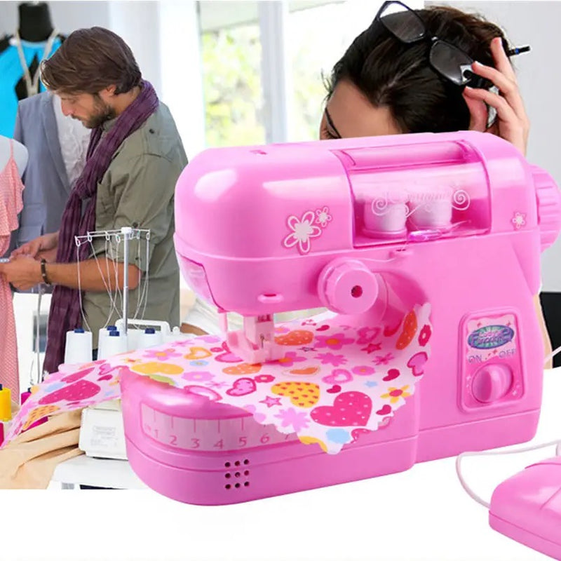 Electric Mini Sewing Machine Toy Simulation Household Appliance Pretend Play Toys For Girls Role Play Education Furniture Toy - Tuzzut.com Qatar Online Shopping