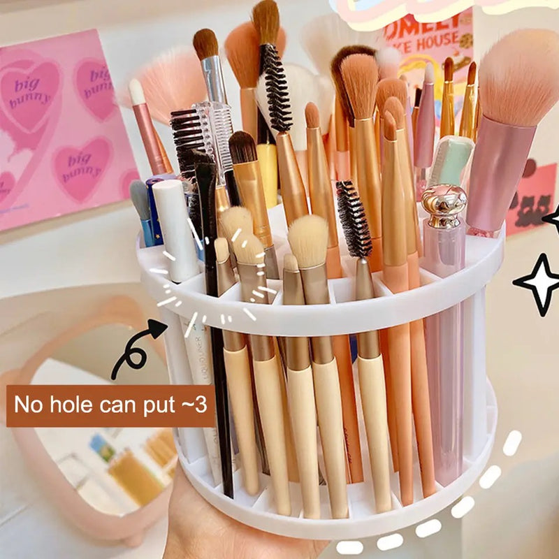 Lattices Cosmetic Make-up Brush Storage Box Table Organizer Make Up Tools Pen Storage Makeup Nail Polish Cosmetic Holder Box - Tuzzut.com Qatar Online Shopping