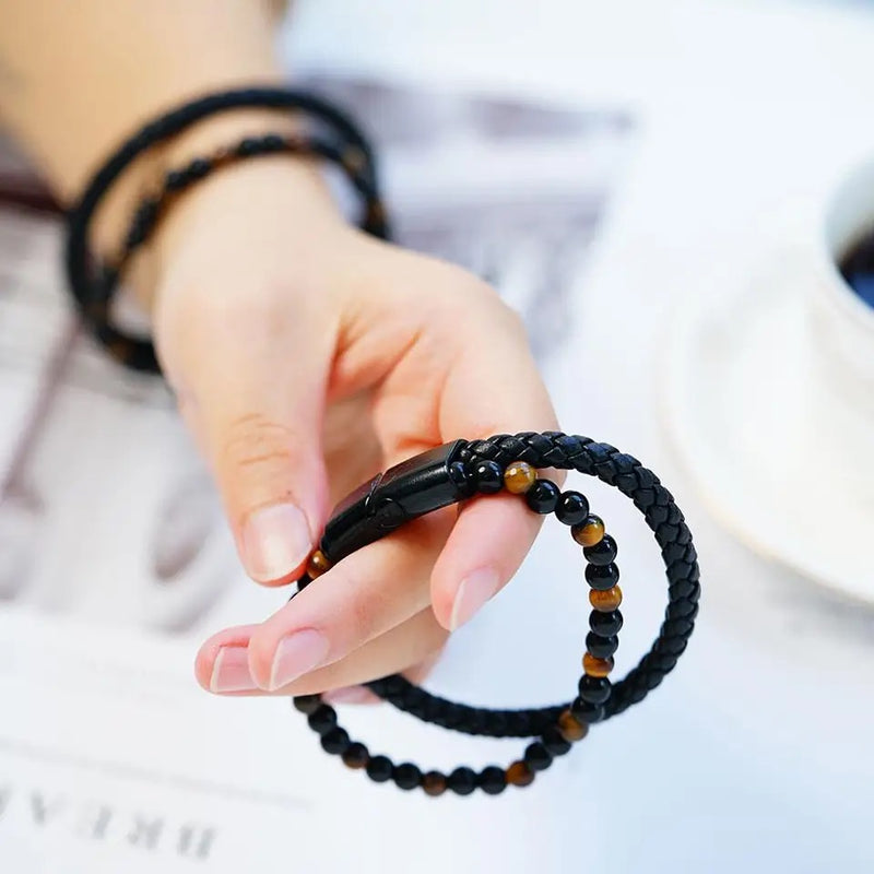 Beaded Bracelets Women Eye Men Bracelet Leather Jewelry - Tuzzut.com Qatar Online Shopping