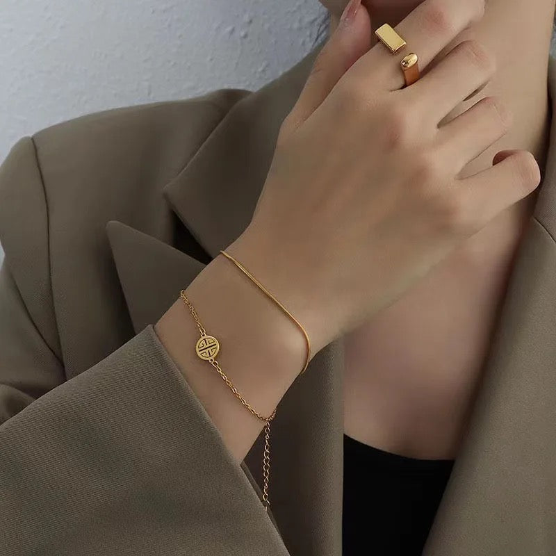 Classic Fashion Style Double Layer Bracelet S4549198 Classic Fashion Style Double Layer Bracelet S4549198