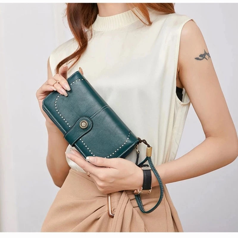 Women Wallet RFID Anti-theft Leather Wallets For Woman Long Zipper Large Ladies Clutch Bag Female Purse Card Holder - S4455689 - Tuzzut.com Qatar Online Shopping