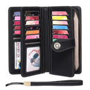 Women Wallet RFID Anti-theft Leather Wallets For Woman Long Zipper Large Ladies Clutch Bag Female Purse Card Holder - S4455689 - Tuzzut.com Qatar Online Shopping