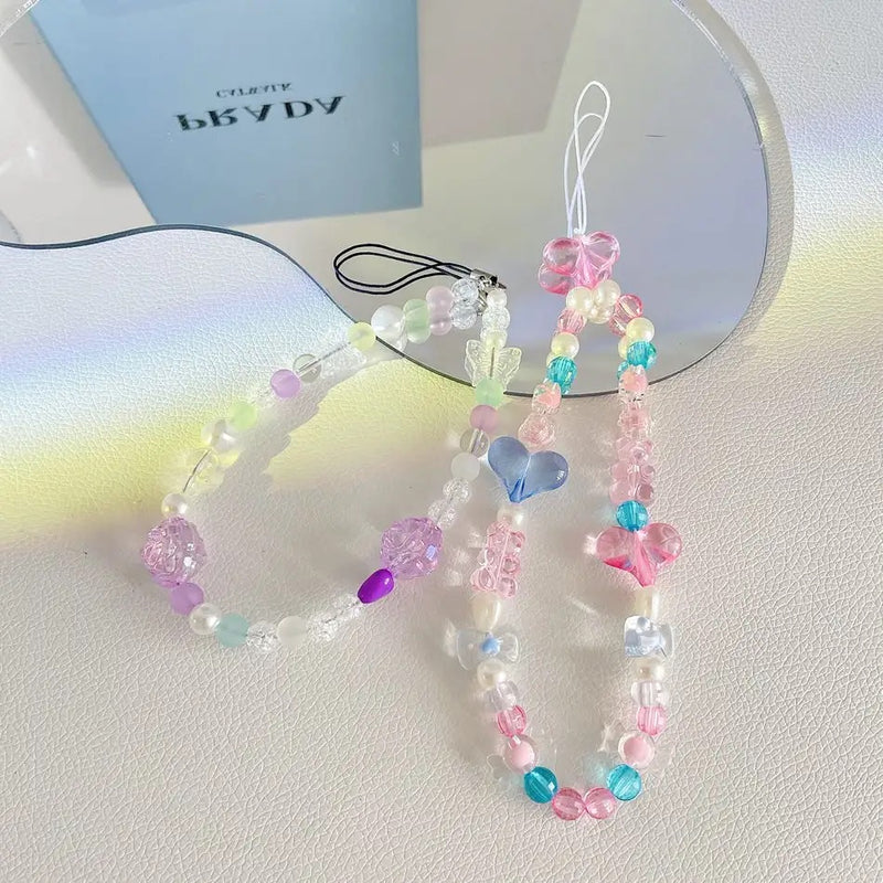 colorful wristchain Smart Phone Strap Lanyards for iPhone/Samsung Case Charms Keychain Pendant Keys Chain Mobile Phone Strap - Tuzzut.com Qatar Online Shopping