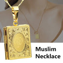 2 pc Necklace Quran Book Openable Pendant Photo Locket Box Necklace Religion Islamic Jewelry Accessories - S322379268 - Tuzzut.com Qatar Online Shopping