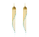 Zuowen Bohemian Vintage Tassel Beads Crown Drop Earrings For Women - Tuzzut.com Qatar Online Shopping