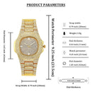 Iced Out Diamond Watch Quartz Gold HIP HOP Watches - Tuzzut.com Qatar Online Shopping